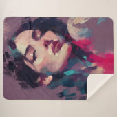 Couverture Sherpa Portrait Néon Abstrait (Devant (Horizontal))