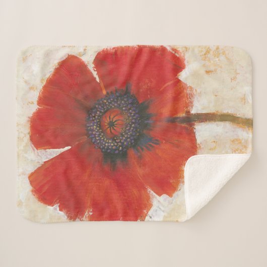 Couverture Sherpa Portrait Red Poppy (Devant (Horizontal))