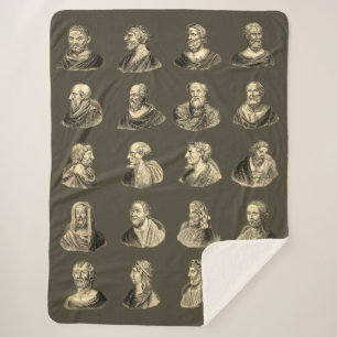 Couverture Sherpa Portraits Motif des philosophes anciens
