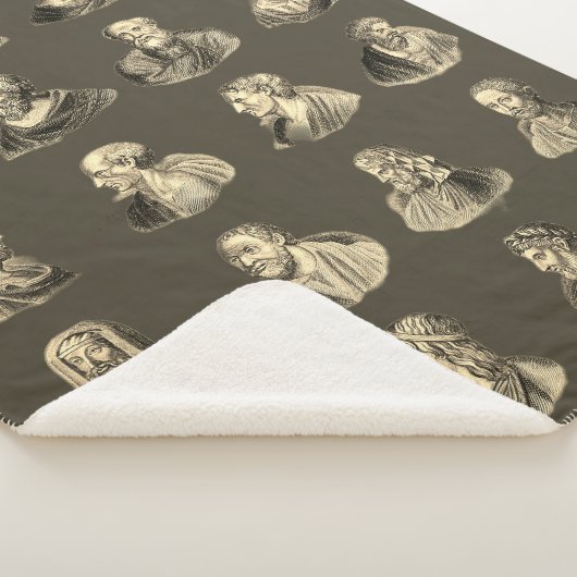 Couverture Sherpa Portraits Motif des philosophes anciens (3/4)