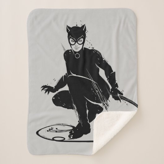 Couverture Sherpa Pose à pinceau en encre Catwoman (Devant)