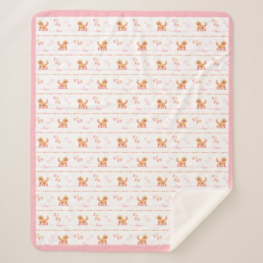 Couverture Sherpa Posh Doodle chien amour Sherpa Blanket (Devant)