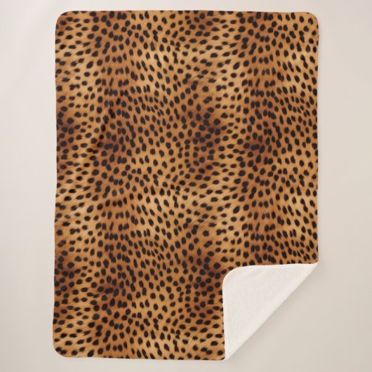Couverture Sherpa Poster de animal Cheetah Brown et noir (Devant)