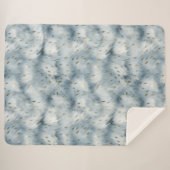 Couverture Sherpa Poster de animal d'or bleu (Devant (Horizontal))