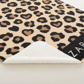 Couverture Sherpa Poster de animal, Léopard Brown, Coeurs, Votre Nom (3/4)