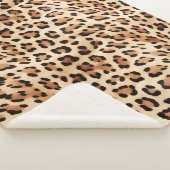 Couverture Sherpa Poster de animal Leopard de crème (3/4)