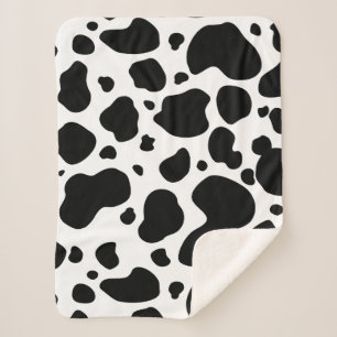 Couverture Sherpa Poster de animal noir et blanc de motif de taches