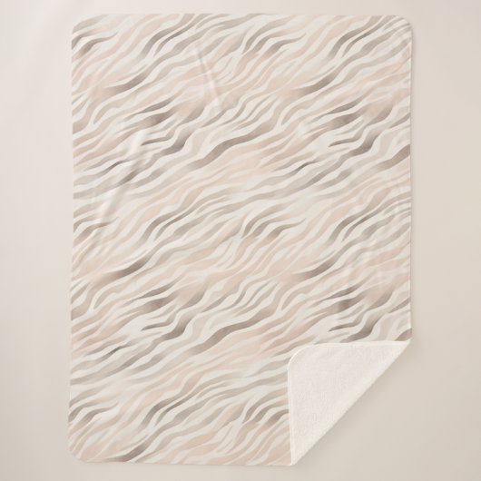 Couverture Sherpa Poster de animal Zebra Crème Rose (Devant)