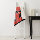 Couverture Sherpa poule noire avec rouge (En situation)