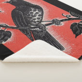Couverture Sherpa poule noire avec rouge (3/4)