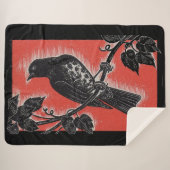Couverture Sherpa poule noire avec rouge (Devant (Horizontal))