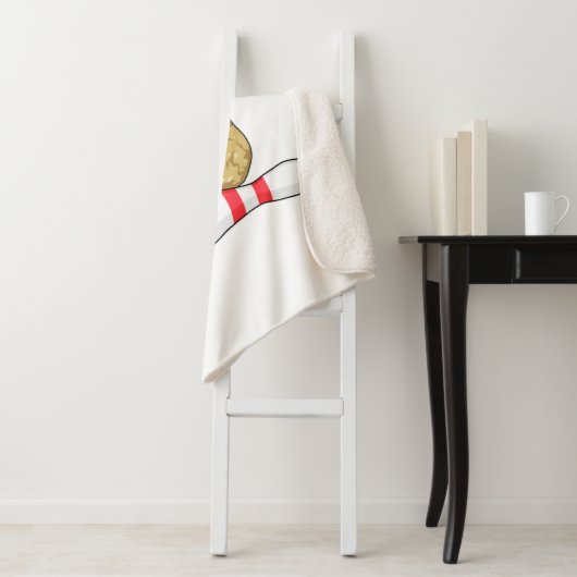 Couverture Sherpa Poulet au Bowling avec épingle de Bowling (En situation)