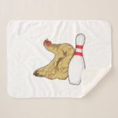 Couverture Sherpa Poulet au Bowling avec épingle de Bowling (Devant (Horizontal))