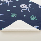 Couverture Sherpa Poulpe sous la mer motif pour enfants (3/4)