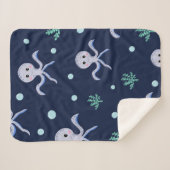 Couverture Sherpa Poulpe sous la mer motif pour enfants (Devant (Horizontal))