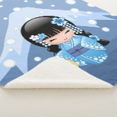 Couverture Sherpa Poupée Kokeshi d'hiver - Blue Mountain Geisha Girl (3/4)