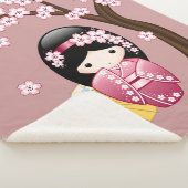 Couverture Sherpa Poupée Kokeshi Printemps - Cute Geisha Japonais en (3/4)