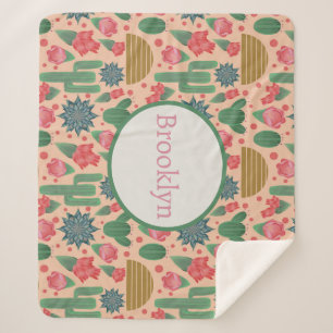 Couverture Sherpa Poupée rose du désert Poupée Florale Décor-Bébé fi