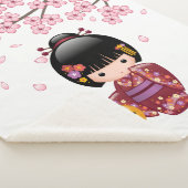 Couverture Sherpa Poupée Sakura Kokeshi - jolie fille japonaise Geis (3/4)