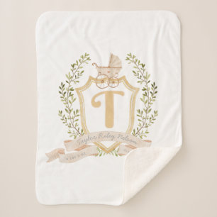Couverture Sherpa Pouponnière Monogramme "T"