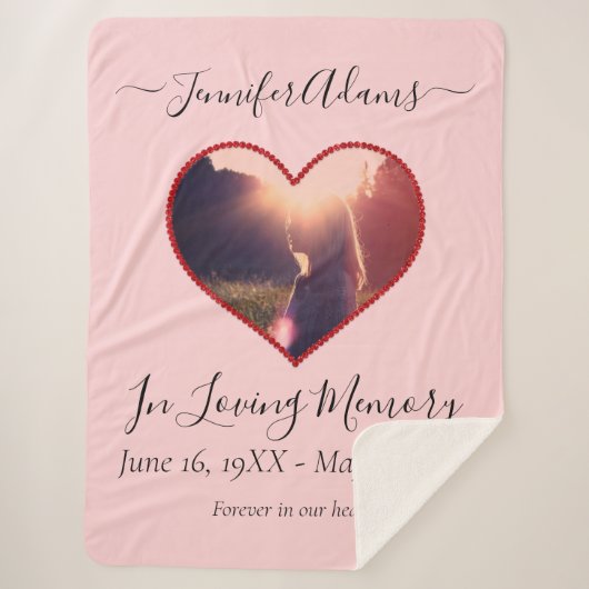 Couverture Sherpa Pour toujours dans nos coeurs Photo Memorial (Devant)