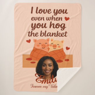 Couverture Sherpa 'Pour toujours mon Valentin'