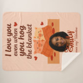 Couverture Sherpa 'Pour toujours mon Valentin' (Devant (Horizontal))