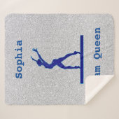 Couverture Sherpa Poutres de gymnastique Queen Blue / Silver Sherpa  (Devant (Horizontal))