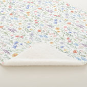 Couverture Sherpa Prairie de fleurs sauvages coquette (3/4)