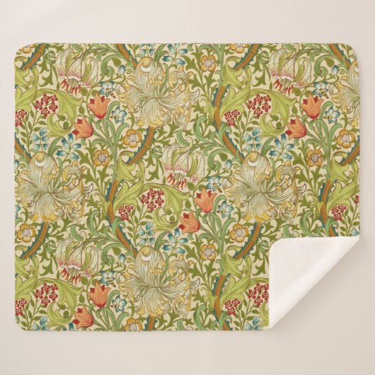 Couverture Sherpa Pre-Raphaelite d'or de cru de lis de William (Devant (Horizontal))