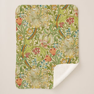 Couverture Sherpa Pre-Raphaelite d'or de cru de lis de William