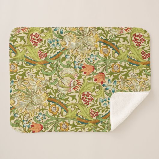 Couverture Sherpa Pre-Raphaelite d'or de cru de lis de William (Devant (Horizontal))