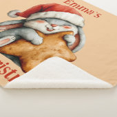 Couverture Sherpa Premier lapin de Noël de bébé personnalisé (3/4)
