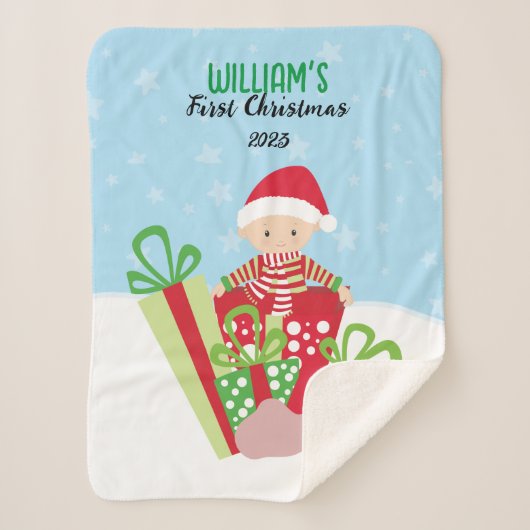 Couverture Sherpa Premier Noël 🎄 bébé (Devant)