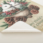 Couverture Sherpa Premier Noël de bébé Deux lapins dans un bol (3/4)