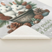 Couverture Sherpa Premier Noël de bébé Deux lapins dans un bol (3/4)