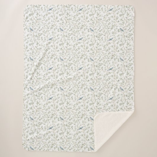 Couverture Sherpa Pretty Blue Birds   (Devant)