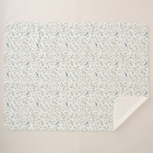 Couverture Sherpa Pretty Blue Birds (Devant (Horizontal))