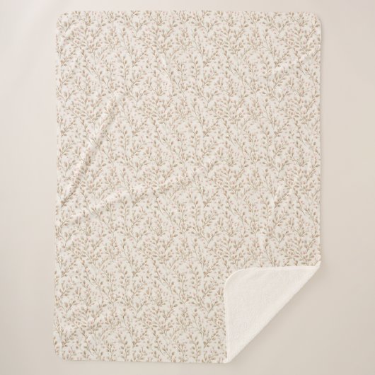 Couverture Sherpa Pretty Blush Pink Cream Floral  (Devant)