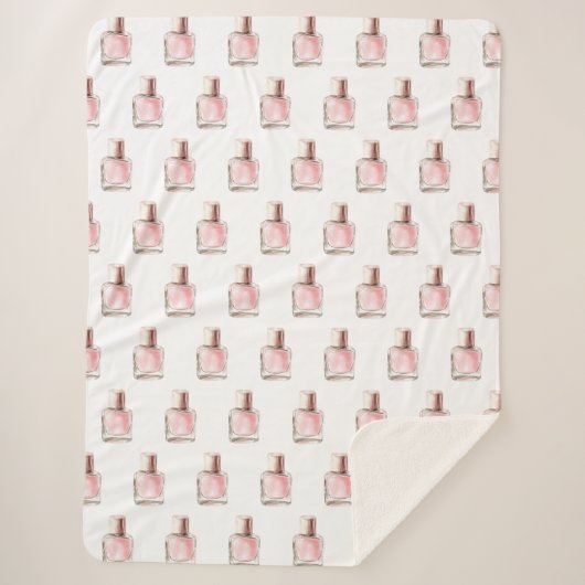 Couverture Sherpa Pretty in White Pink Nail Polish Bridal Shower (Devant)