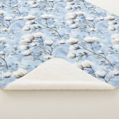 Couverture Sherpa Pretty Light Blue White Floral Bridal Shower (3/4)