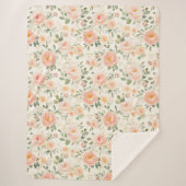 Couverture Sherpa Pretty Peach Flowers (Devant)
