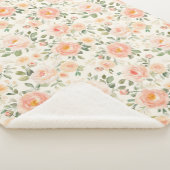 Couverture Sherpa Pretty Peach Flowers (3/4)