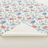 Couverture Sherpa Pretty Red Blue Flowers Birthday (3/4)