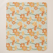 Couverture Sherpa Pretty retro muted 1970 s flowers (Devant)