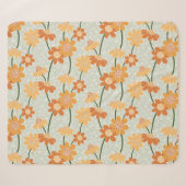 Couverture Sherpa Pretty retro muted 1970 s flowers (Devant (Horizontal))