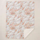 Couverture Sherpa Pretty Rose Gold White Glitzy Marble (Devant)
