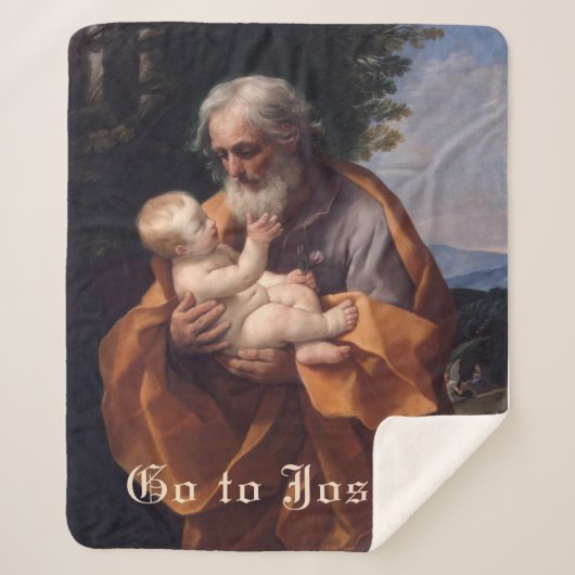 Couverture Sherpa Prière religieuse catholique Saint Joseph Baby Jes (Devant)