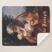 Couverture Sherpa Prière religieuse catholique Saint Joseph Baby Jes (Devant (Horizontal))