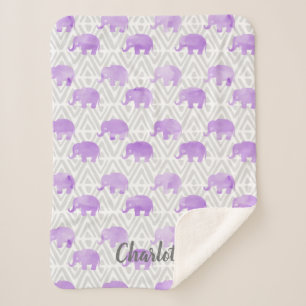 Couverture Sherpa Primitif Chevron de Shibori d'éléphant d'aquarel